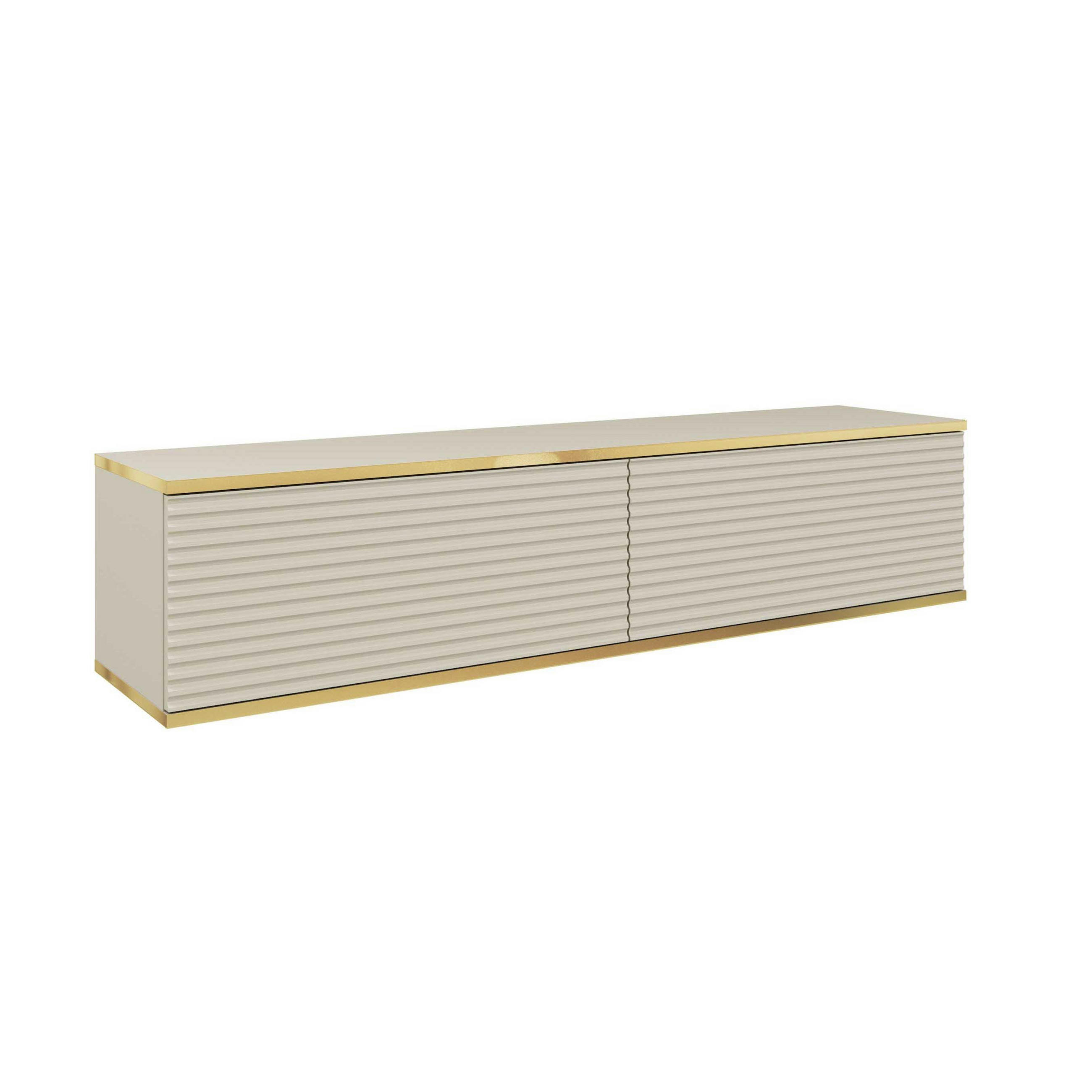 HÄNGEBOARD Banff RTV135 MDF – Mattem Beige, Artisan-Eiche - Beige, Glas/Holzwerkstoff (135/30/32cm) - Komodee