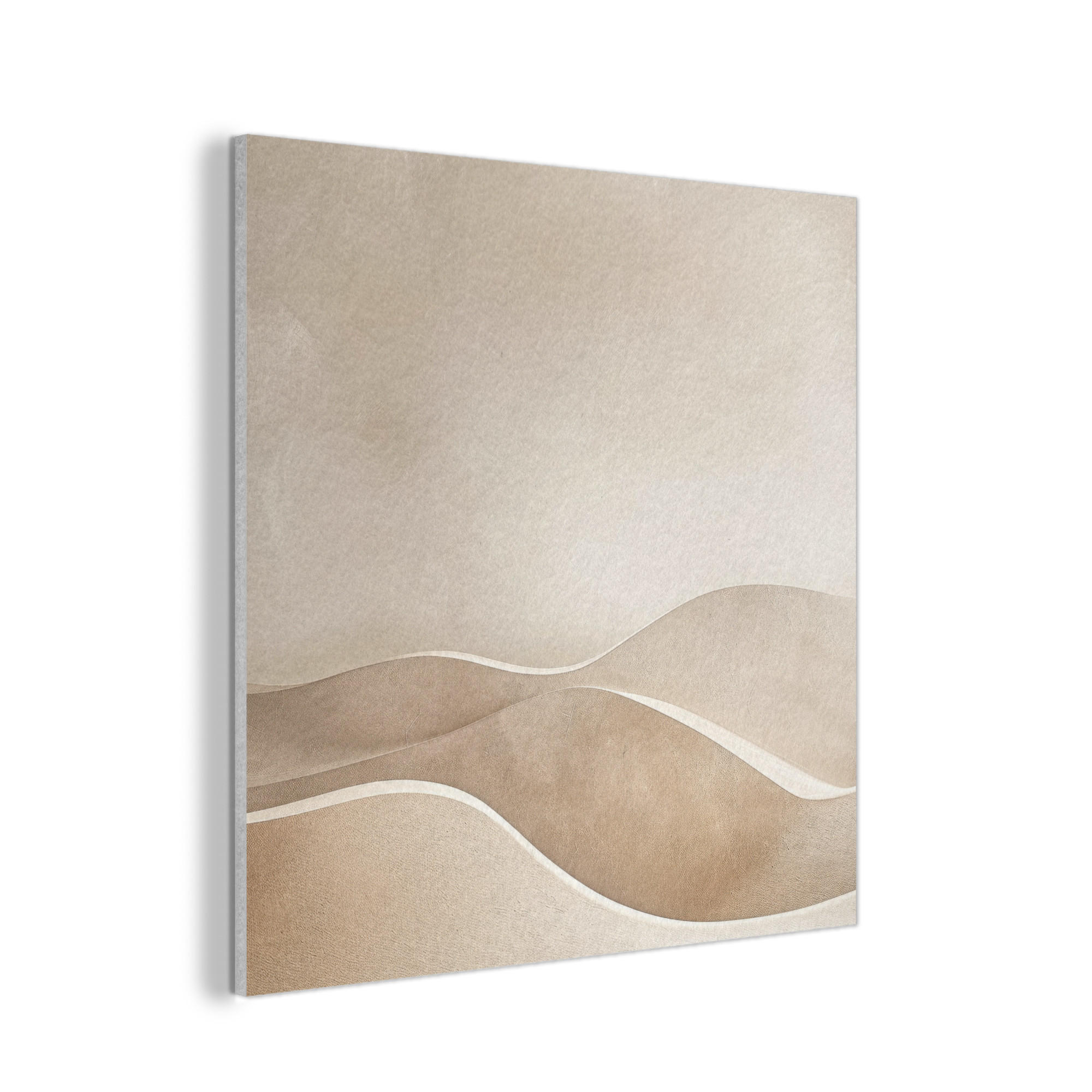 AKUSTIKPANEEL Beige - Natur - Abstrakt - Modern 90x90 cm - Beige, Textil (90/0.9/90cm) - MuchoWow
