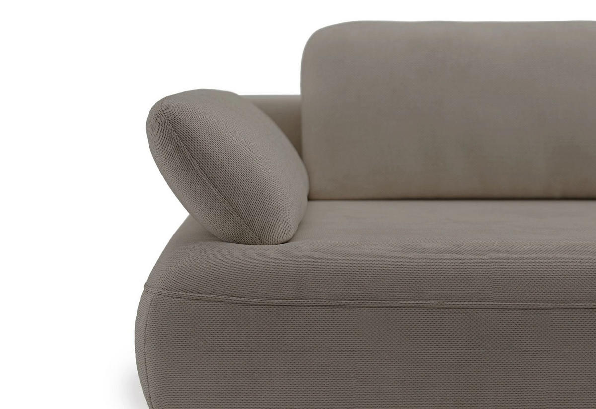 ECKSOFA Avolla Dunkelbeige rechts - Schwarz/Cappuccino, Textil/Metall (186/284cm) - Selsey