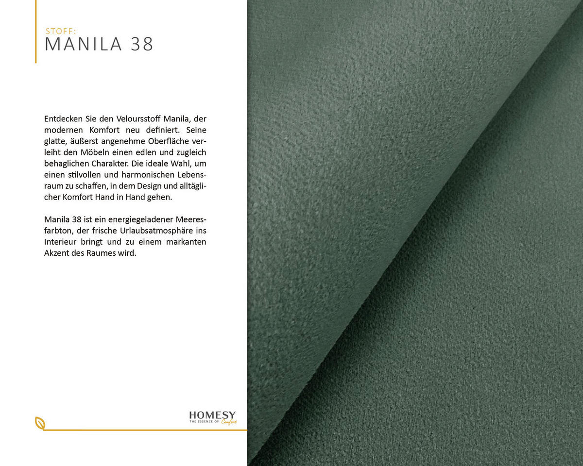 SCHLAFSOFA Celeste – modernes Design trifft auf höchsten Komfort, Grün - Grün, Holz (225/80/94cm) - Homesy