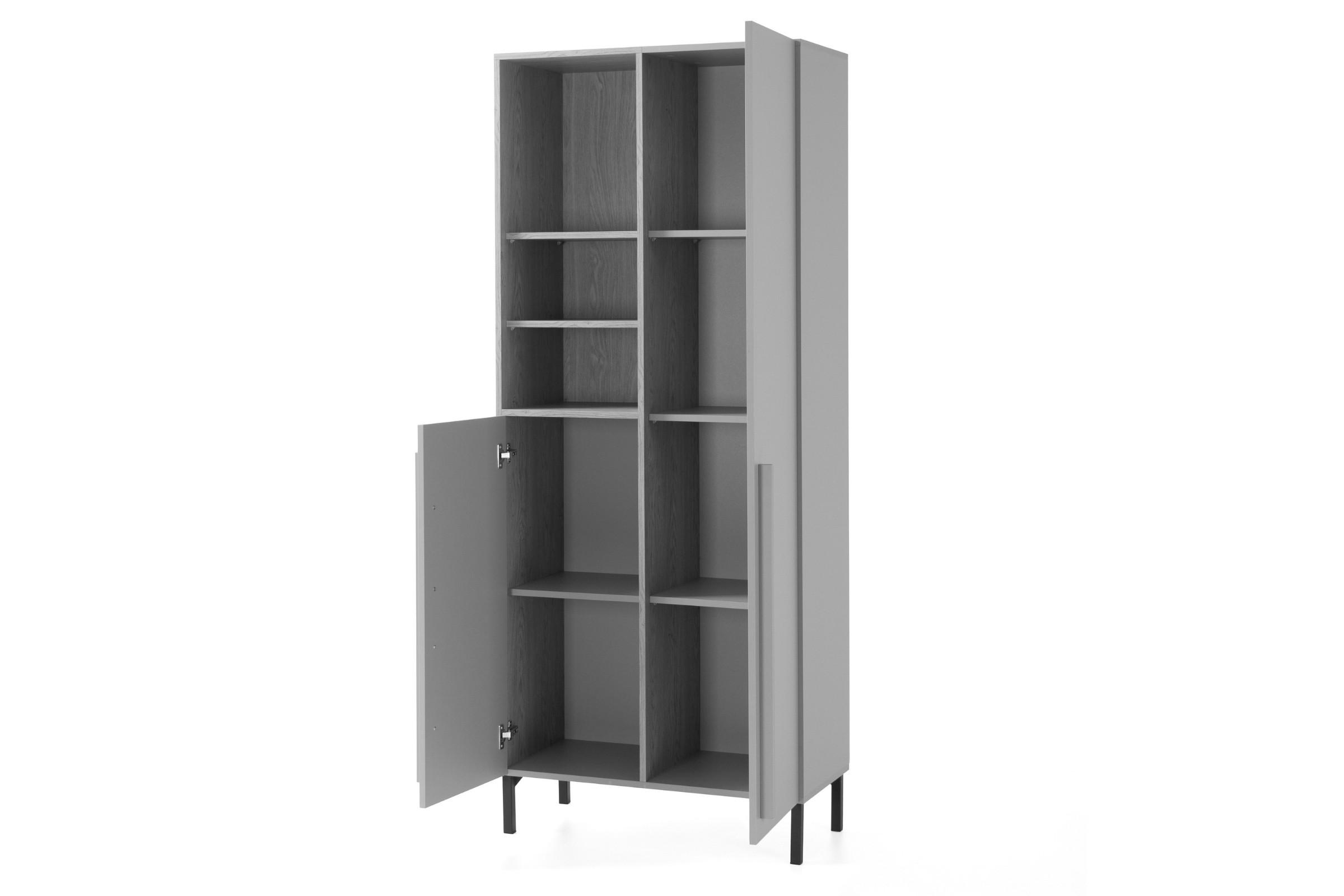KINDERREGAL SORENTO 03 80/40/195 in Eukalyptus/Baltic Düne Eiche/Schwarzer Onyx - Eukalyptusholzfarben/Eichefarben, Holzwerkstoff (80/195/40cm) - Deine Möbel 24