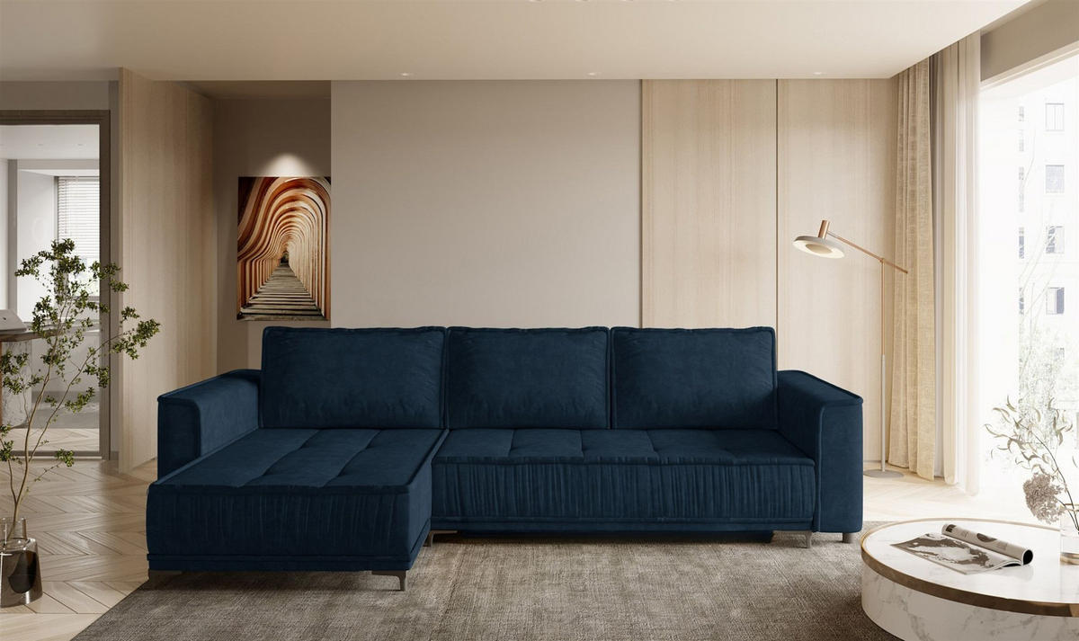 ECKSOFA Juna Mit Schlaffunktion - Dunkelbraun, Holzwerkstoff/Textil (240/140cm) - Fun Möbel
