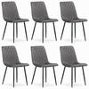 STUHL SCANNO 6-er Set, Grau, mit Samtstoff gepolstert - Anthrazit, Textil/Metall (45/89/53cm) - Komodee