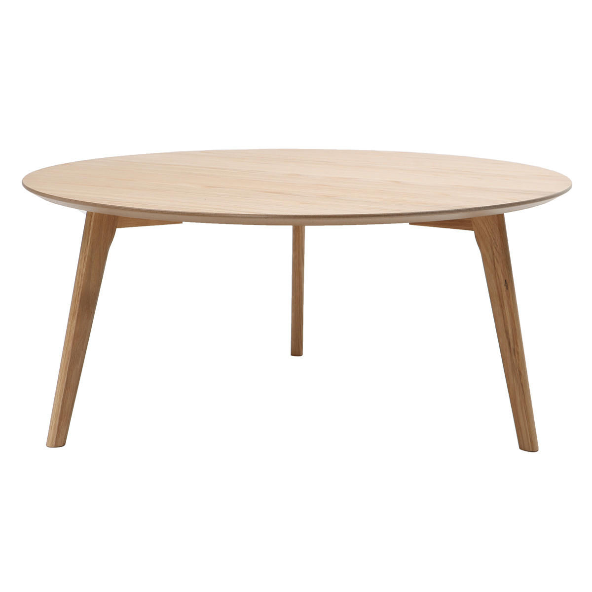 COUCHTISCH rund ORKAD - Eiche Bianco, Holz (90/90/40.5cm) - Miliboo