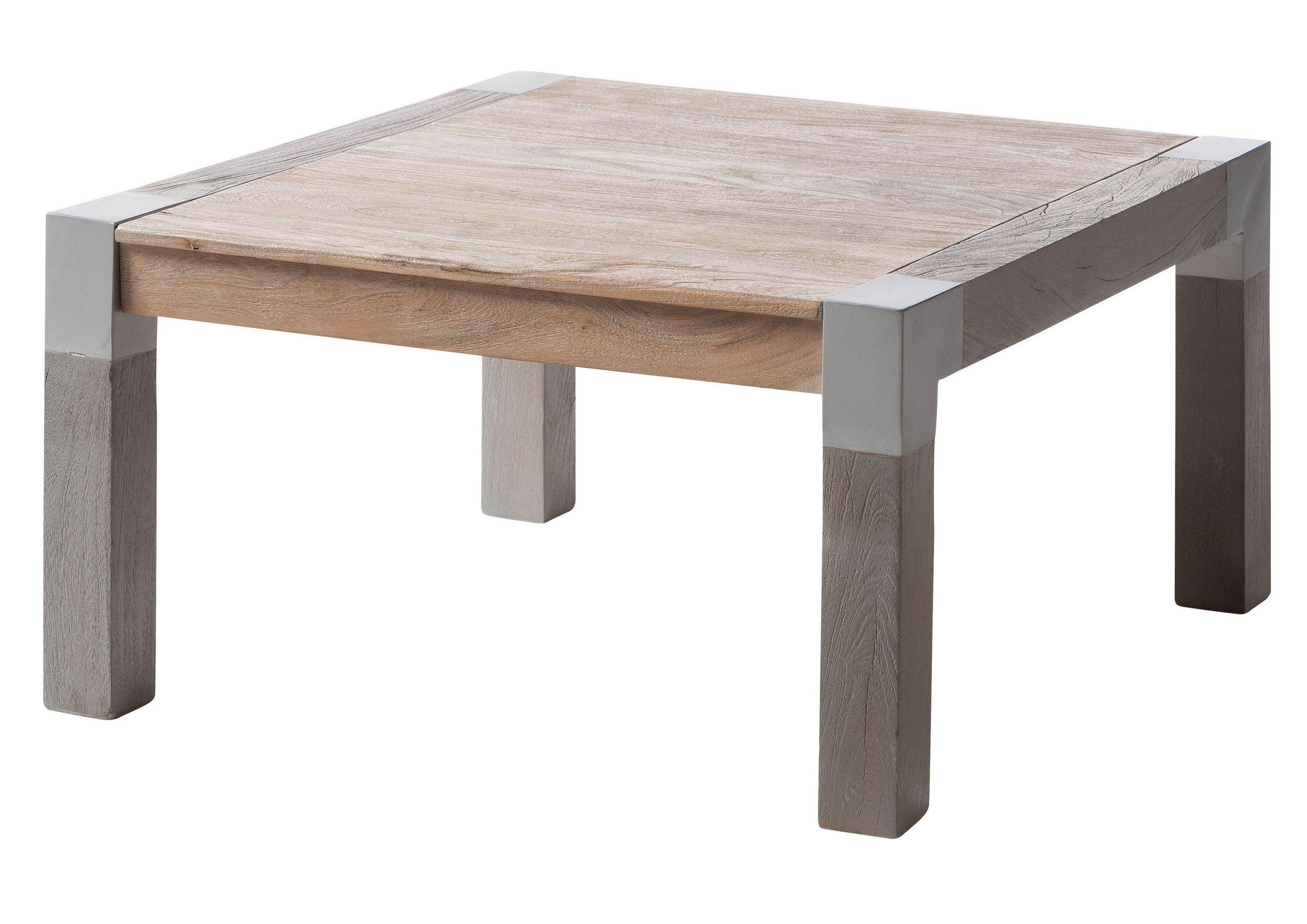 COUCHTISCH Akazie 85x85x45 beige lackiert Amsterdam #119 - Beige, Holz (85/85/45cm) - Massivmoebel24