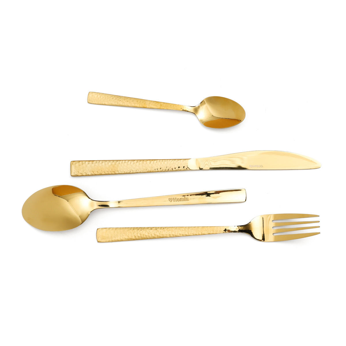 BESTECKSET Martello Gold 24-tlg. - Goldfarben, Metall - Homla