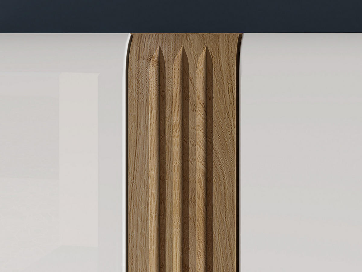 KLEIDERSCHRANK Adagio weiß hochglanz / Eiche castello 92 / 56 / 196cm - Weiß Hochglanz/Weiß, Holz/Holzwerkstoff (92/196/56cm) - Feldmann-Wohnen