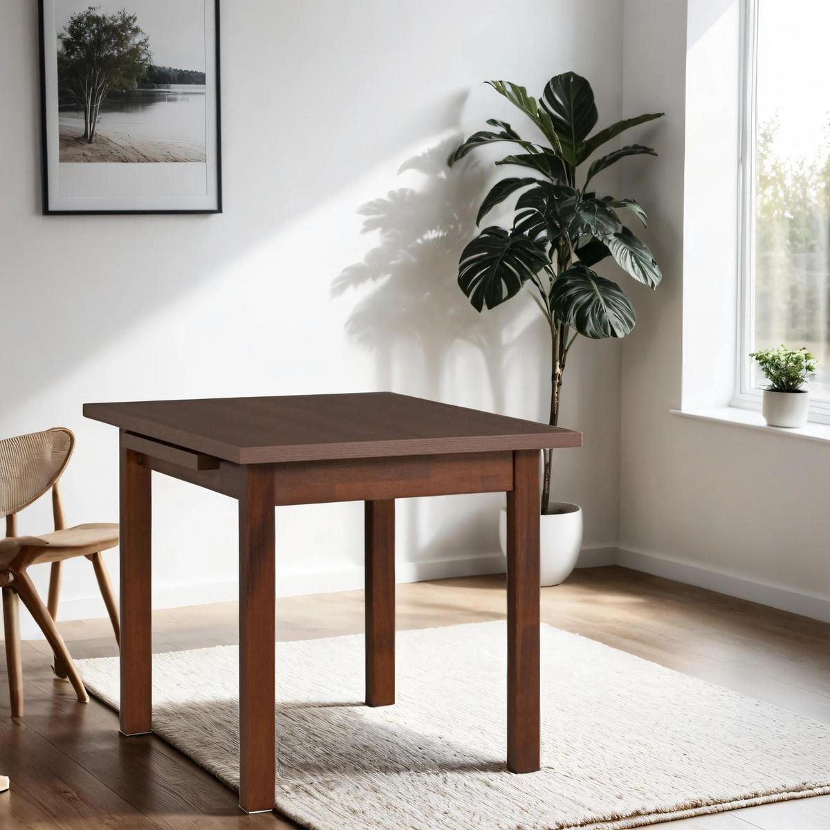 TISCH Max VII Nussbaum, Klapptisch mit Holz Beine - Nussbaumfarben, Holz/Holzwerkstoff (80/80/76cm) - Bettso