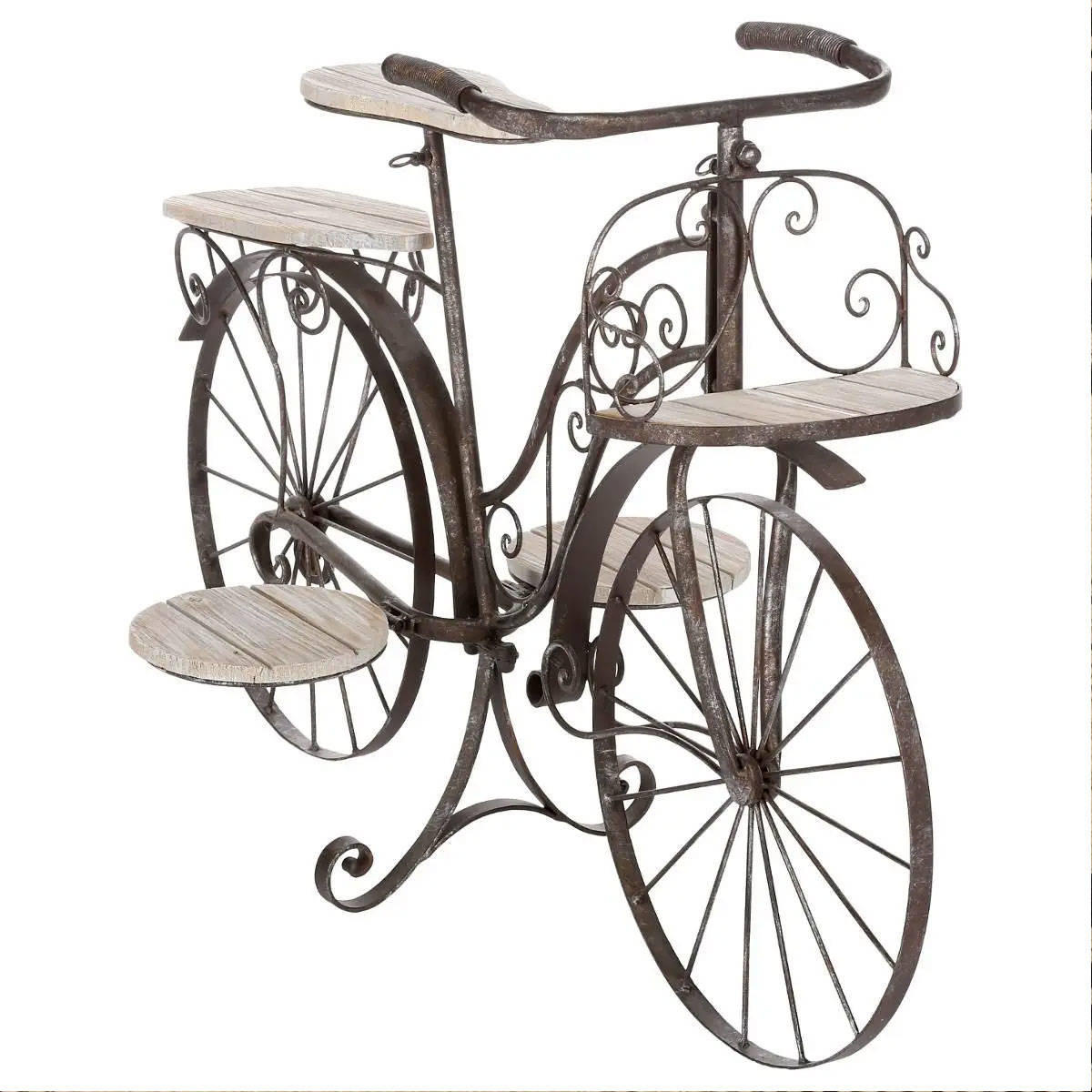 BLUMENSTÄNDER Metall Fahrrad 59 cm - Grau, Metall (97/46/64cm) - Atmosphera Createur d´interieur