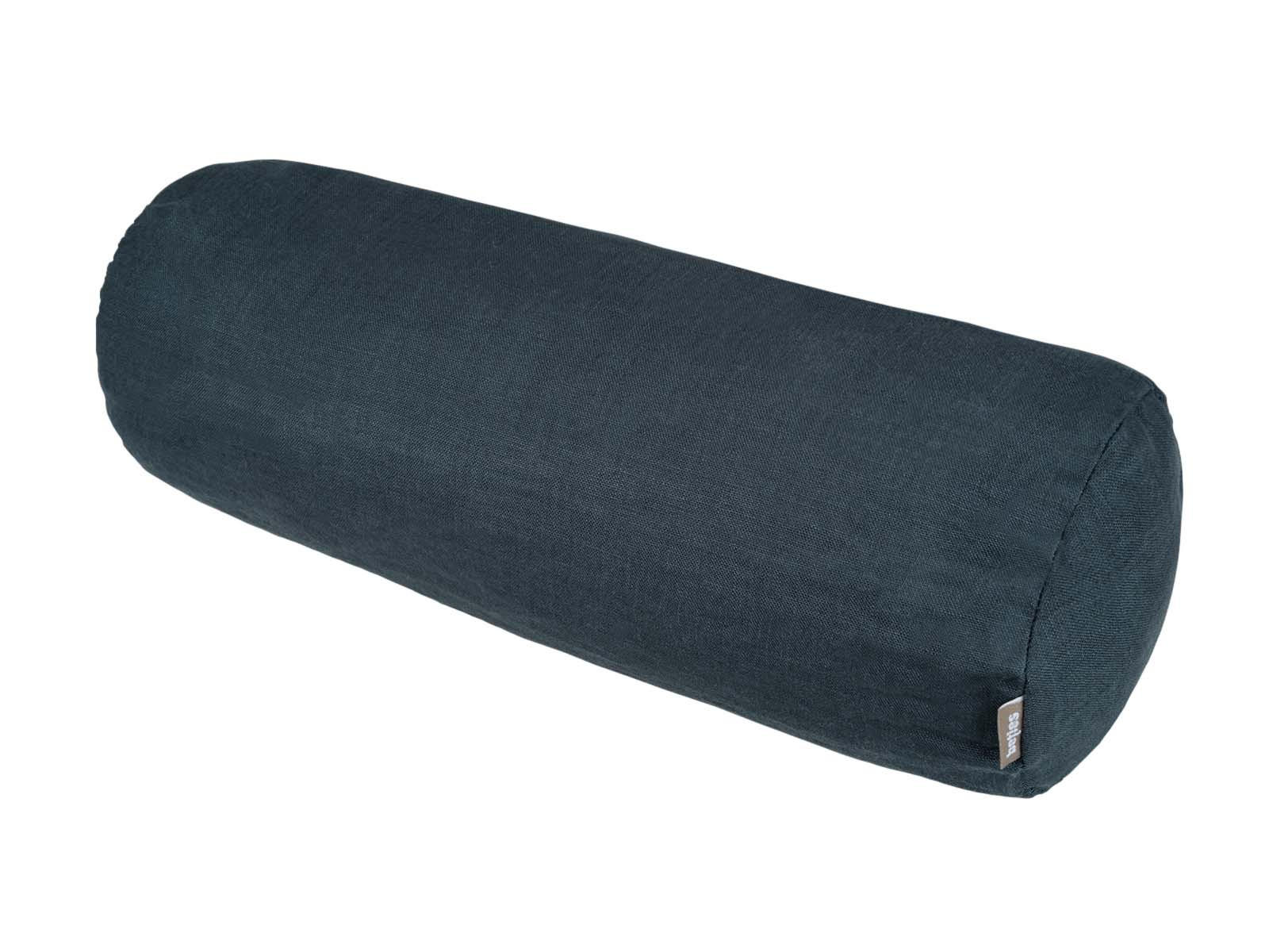 NACKENROLLENBEZUG reines Leinen tiefsee-blau 40/15 cm - Dunkelblau, Naturmaterialien (15/40cm) - beties Heimtextil