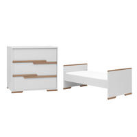 POKOJ PRO MIMINKO 2DÍLNÝ bílá a dřevo - bílá, kompozitní dřevo (145/92/76cm) - Petits-meubles