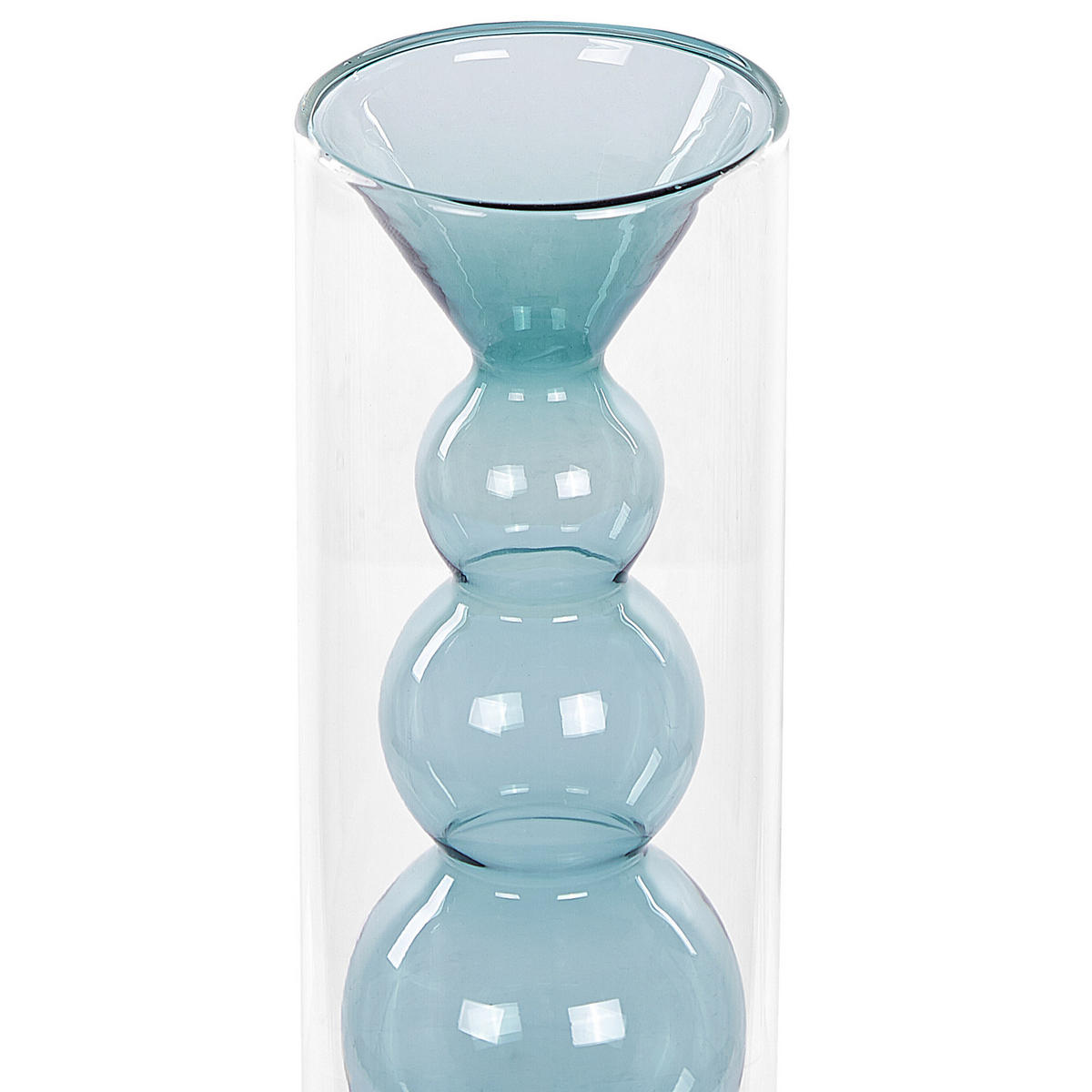 BLUMENVASE Glas transparent Kalochi - Transparent, Glas (27cm) - Beliani