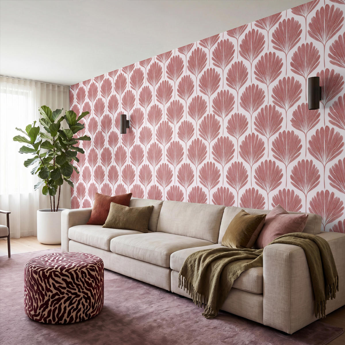 TAPETE - Fächer - Motiv - Terra - 500x200 cm - Rotbraun, Papier (500/200cm) - OnlyWow