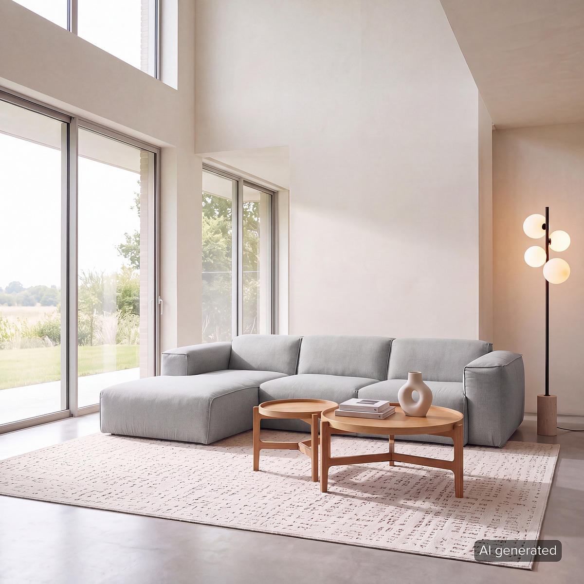 3-SITZER ECKSOFA mit Longchair - Hellgrau/Schwarz, Kunststoff/Textil (284/173cm) - home24