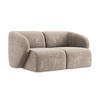 2-SITZER-SOFA Chenille Stoff Beige - Schwarz/Cappuccino, Holzwerkstoff/Kunststoff (174/75/94cm) - Makamii