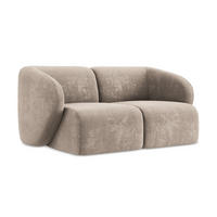 2-SITZER-SOFA Chenille Stoff Beige - Schwarz/Cappuccino, Holzwerkstoff/Kunststoff (174/75/94cm) - Makamii