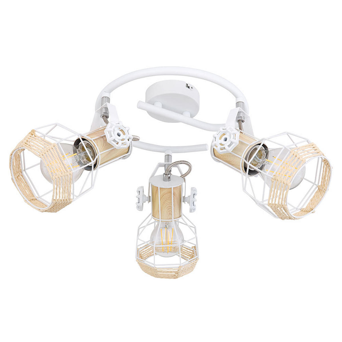 DECKENLEUCHTE Metall Weiß verstellbar - Weiß, Metall (25/25/20cm) - Globo Lighting