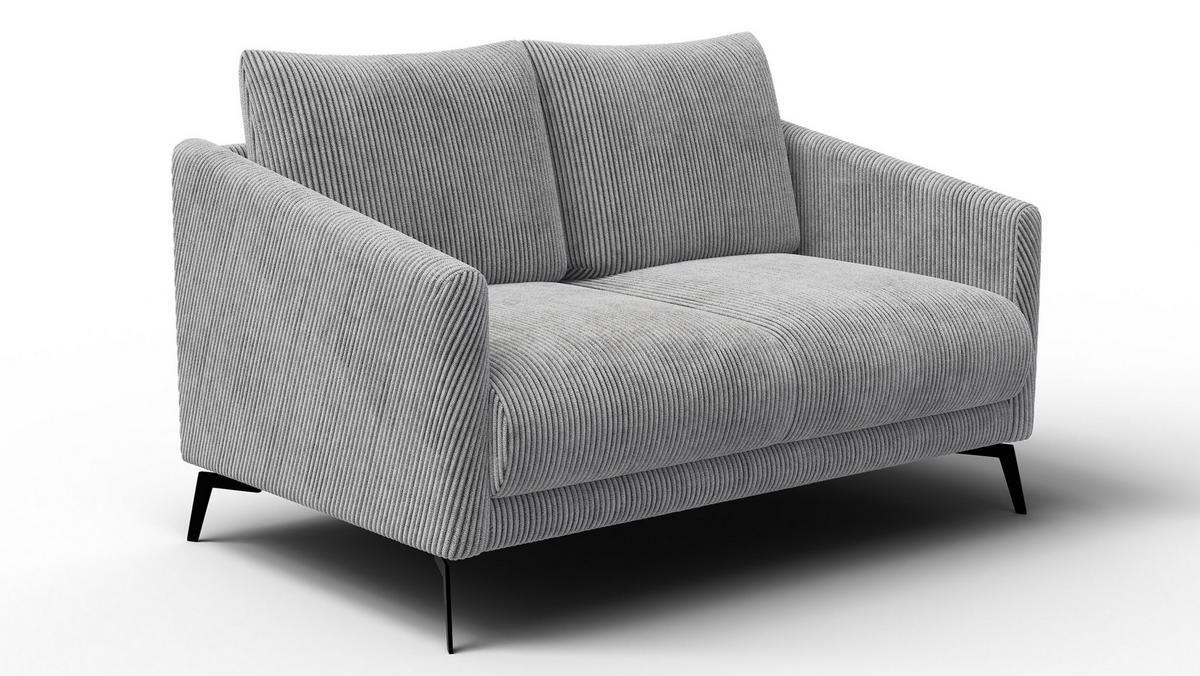 SOFA VILT 2-Sitzer, hellgrau - Hellgrau/Schwarz, Holzwerkstoff/Textil (142/89/94cm) - Courtois Laville