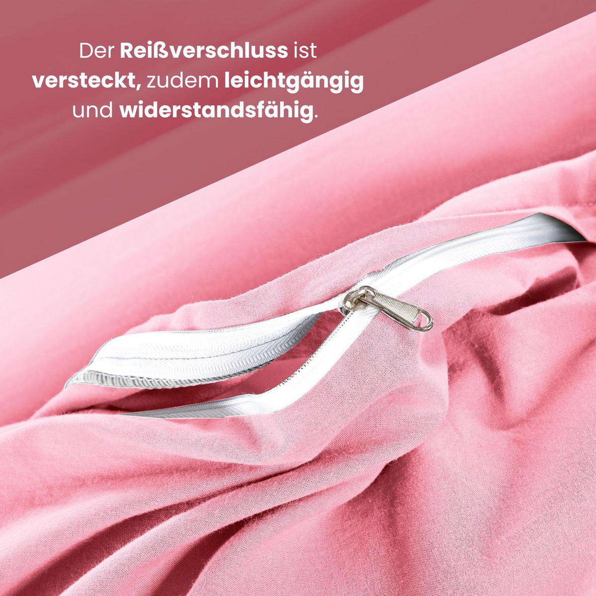 BETTWÄSCHE Stone Washed rosa 155/220 cm 100% Baumwolle Used-Effekt mit Stehsaum - Rosa, Textil (155/220cm) - wometo
