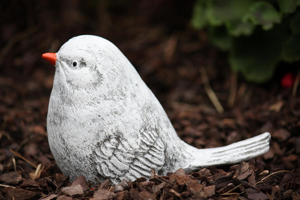 STEINFIGUR Kleiner Vogel Hansi frostfest Steinguss - Grau, Stein (8/10/10cm) - stoneandstyle