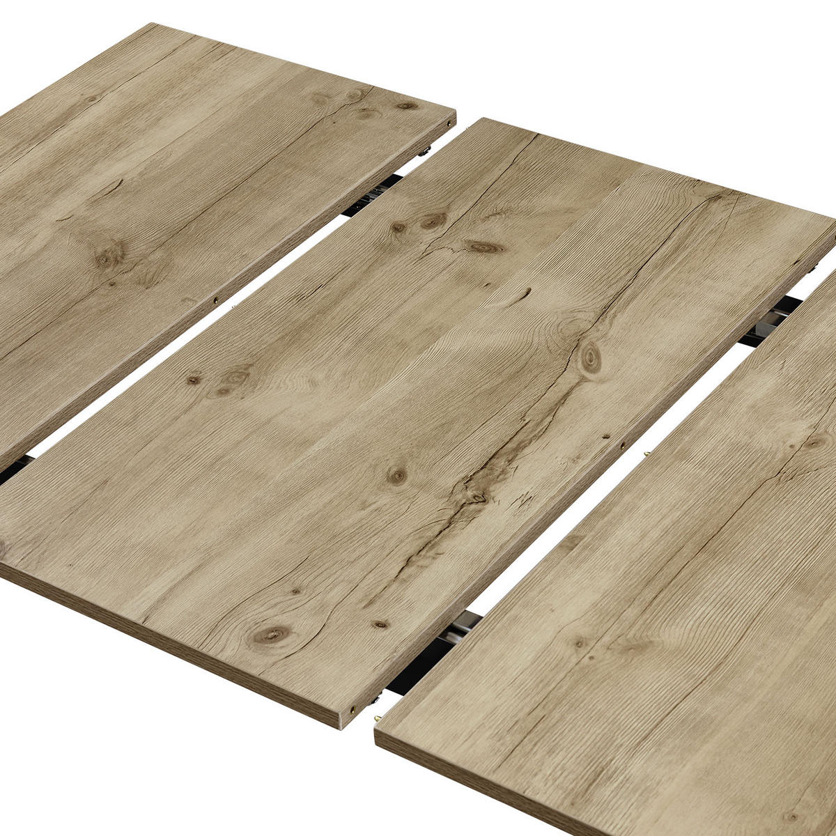 ESSTISCH PIUS 120-160/80/76 cm - Schwarz/Eiche San Remo, Holzwerkstoff/Metall (120/80/76cm) - B&D Home