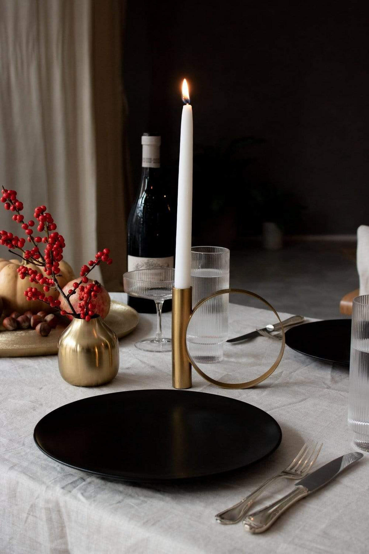 KERZENHALTER Geo2 aus Eisen in Gold 15/12,5 cm - Goldfarben, Metall (2/12.5/15cm) - LaLe Living
