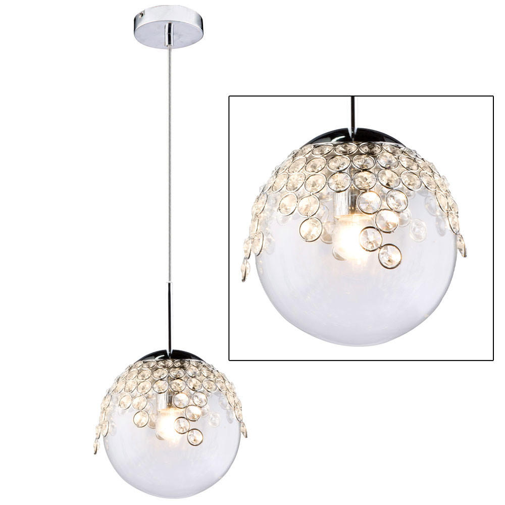 HÄNGELEUCHTE Glas Kristallen Klar - Klar, Glas (20/20/150cm) - Globo Lighting