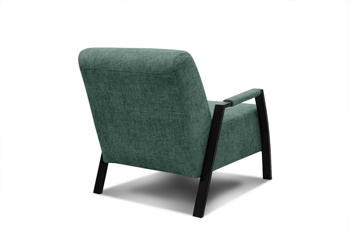 SESSEL KOBE, smaragdgrün - Smaragdgrün/Schwarz, Holz/Textil (72/76/90cm) - Courtois Laville
