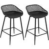 BARHOCKER 2er Set aus PP-Kunststoff, Schwarz - Schwarz, Kunststoff/Metall (44/84.5/47cm) - Woltu