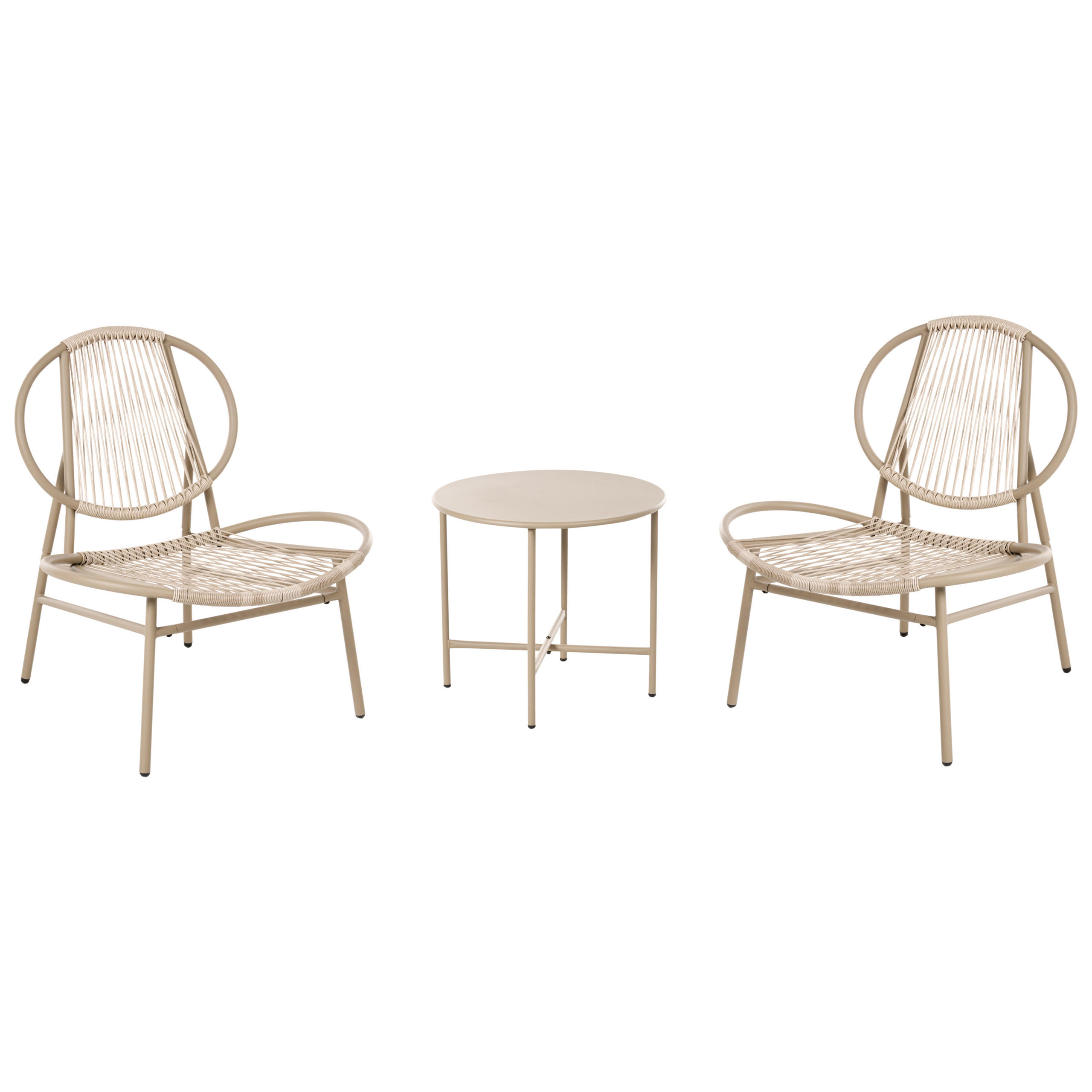 BISTRO SET bež Ovaro - bež, plastika - Beliani