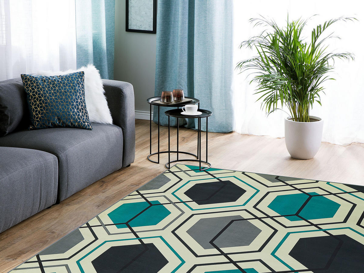 KURZFLOR-TEPPICH Giresun 200/140 cm - Multicolor, Kunststoff (140/200cm) - Beliani