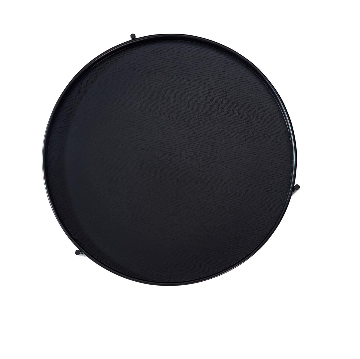 COUCHTISCH 69/69/38 cm Schwarz mit 2 Ablagen und Metallgestell - Schwarz, Holzwerkstoff (69/69/38cm) - Flora Grace