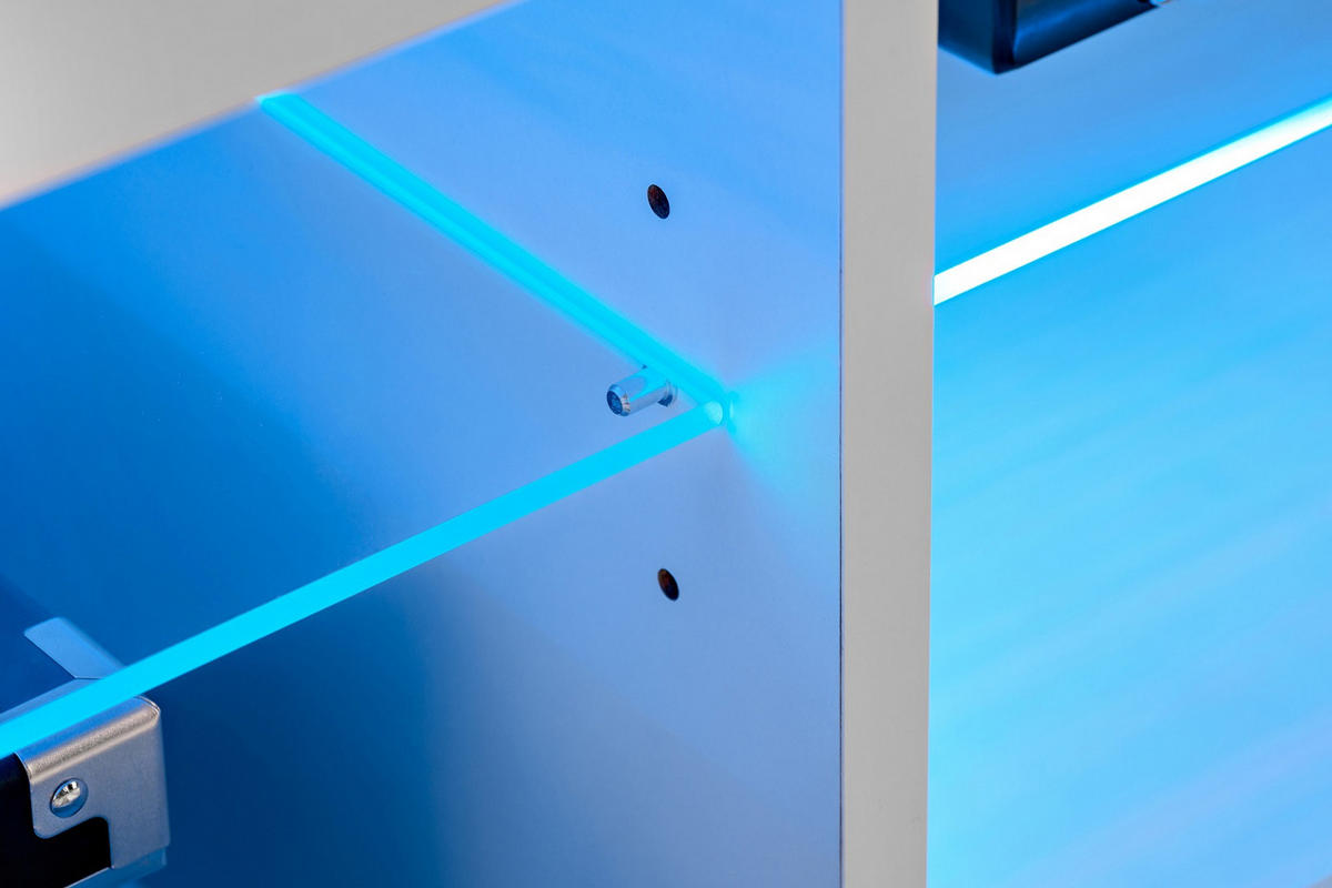 WOHNZIMMERSET TIVOLI MEDIO, 4er-Set, Eiche Wotan, LED Mehrfarbige - Eiche Wotan, Glas/Holzwerkstoff (245/159/35cm) - Komodee