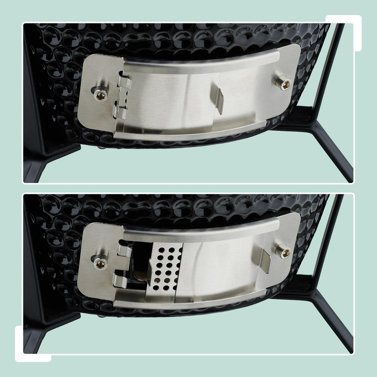 KAMADO-GRILL - Schwarz, Keramik/Metall (34/56.5cm) - Relaxdays