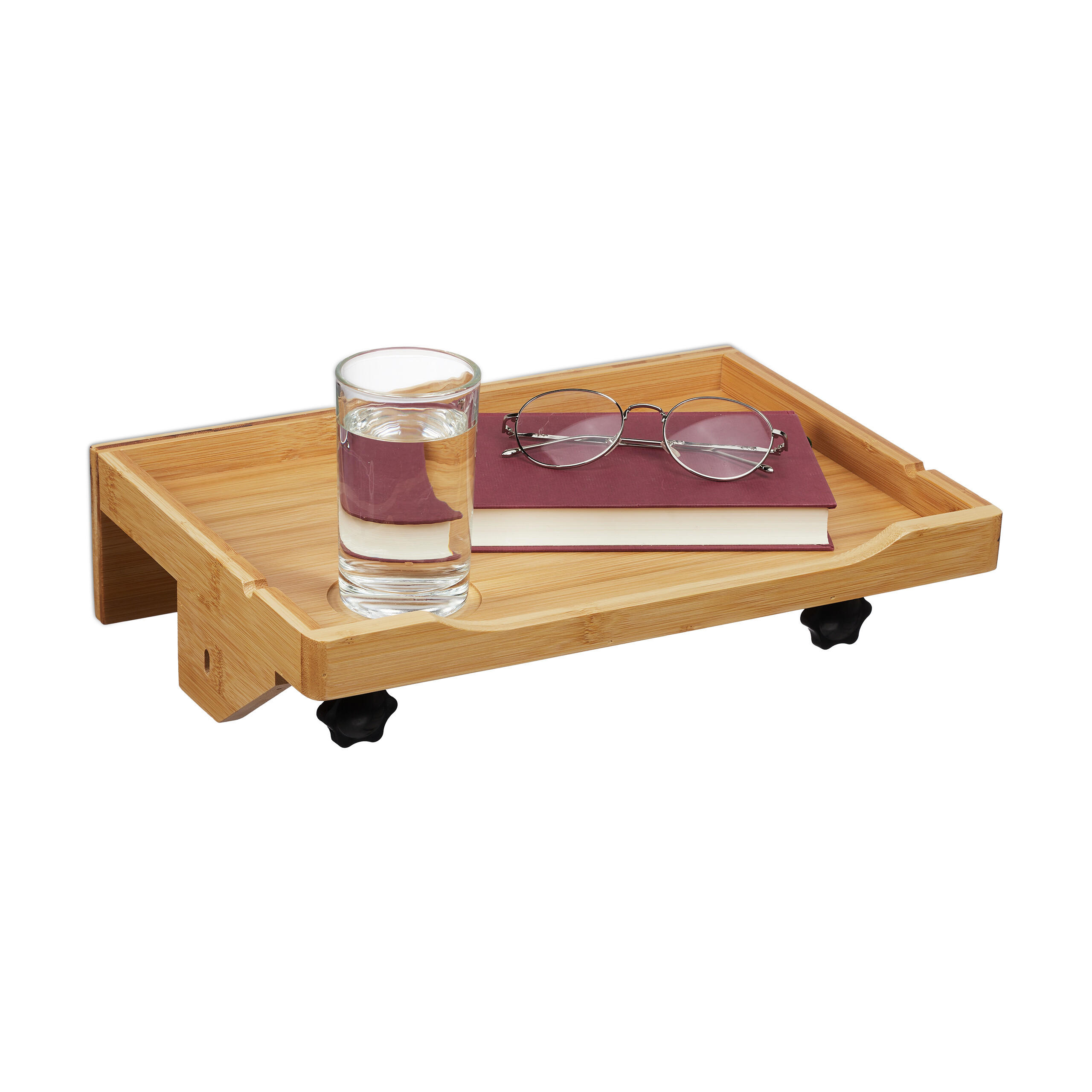 BETTABLAGE - Hellbraun, Holz/Kunststoff (36/9/25.5cm) - Relaxdays