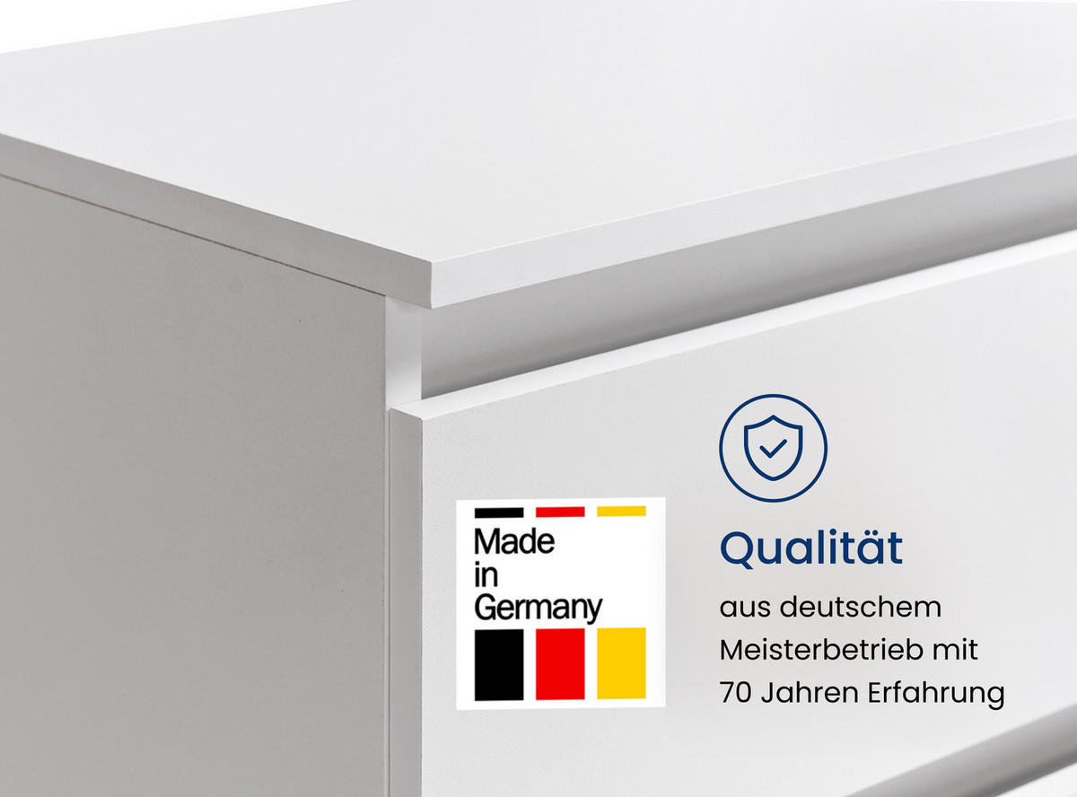 KOMMODE in 76 cm Breite in Weiß - Weiß, Holzwerkstoff (76/87/35cm) - Home Collective