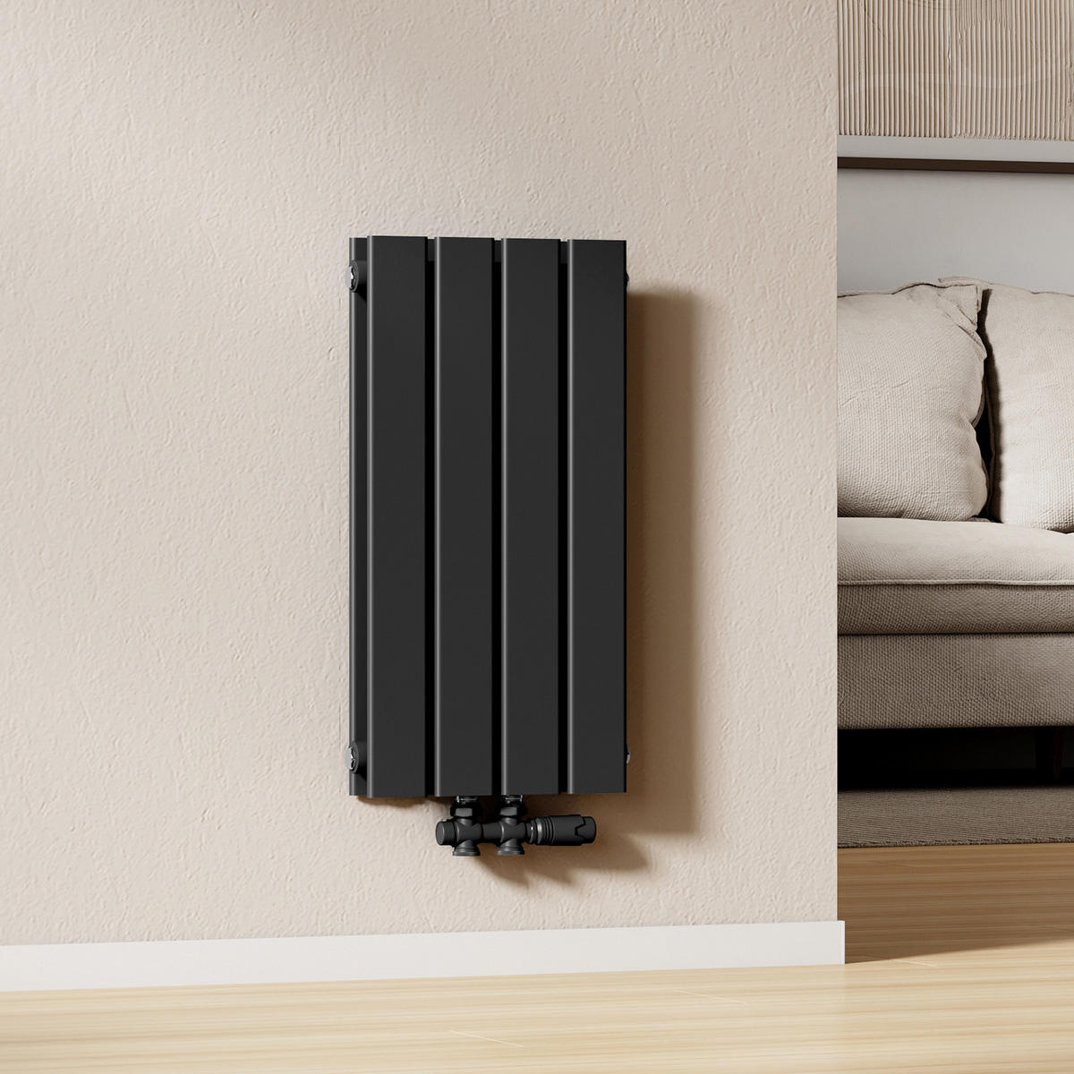HEIZKÖRPER Flachheizkörper Schwarz 60/30/6,3 cm - Anthrazit, Metall (30/60/6.3cm) - EMKE