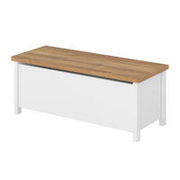 TRUHENBANK HUTTO - Weiß, Holzwerkstoff (99/39/42cm) - KONSIMO®