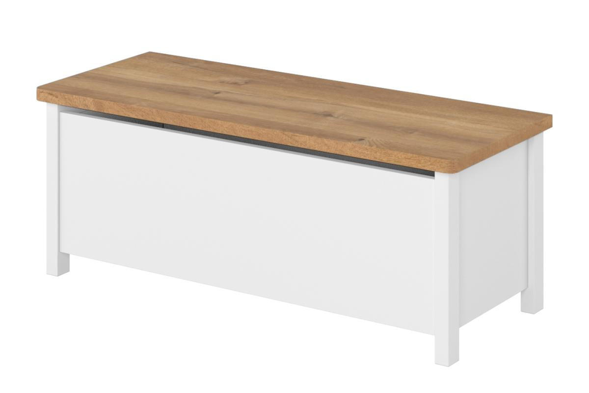 TRUHENBANK HUTTO - Weiß, Holzwerkstoff (99/39/42cm) - KONSIMO®