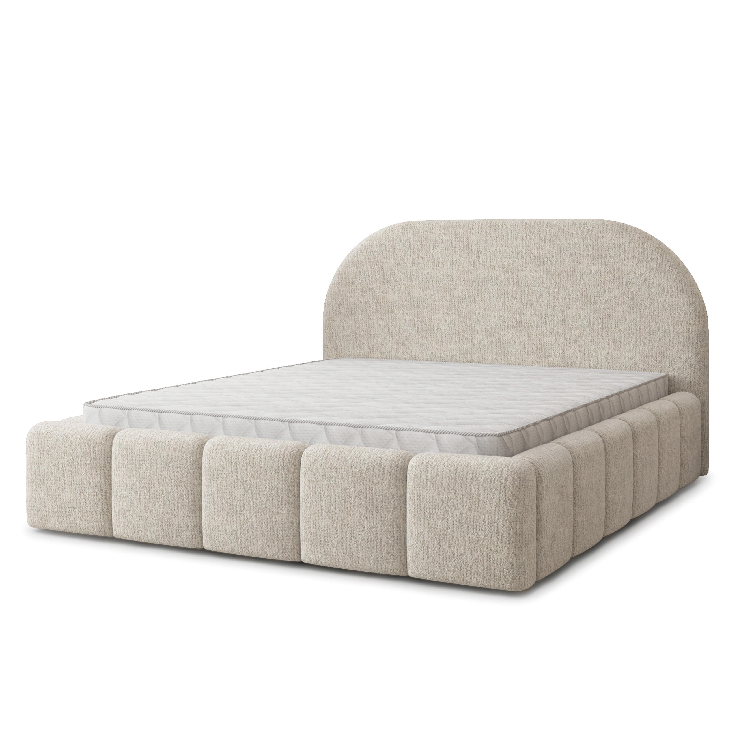 POLSTERBETT FLUSSO 160x200 cm mit Bettkästen - Creme - Creme, Holz (160/200cm) - MASSENO