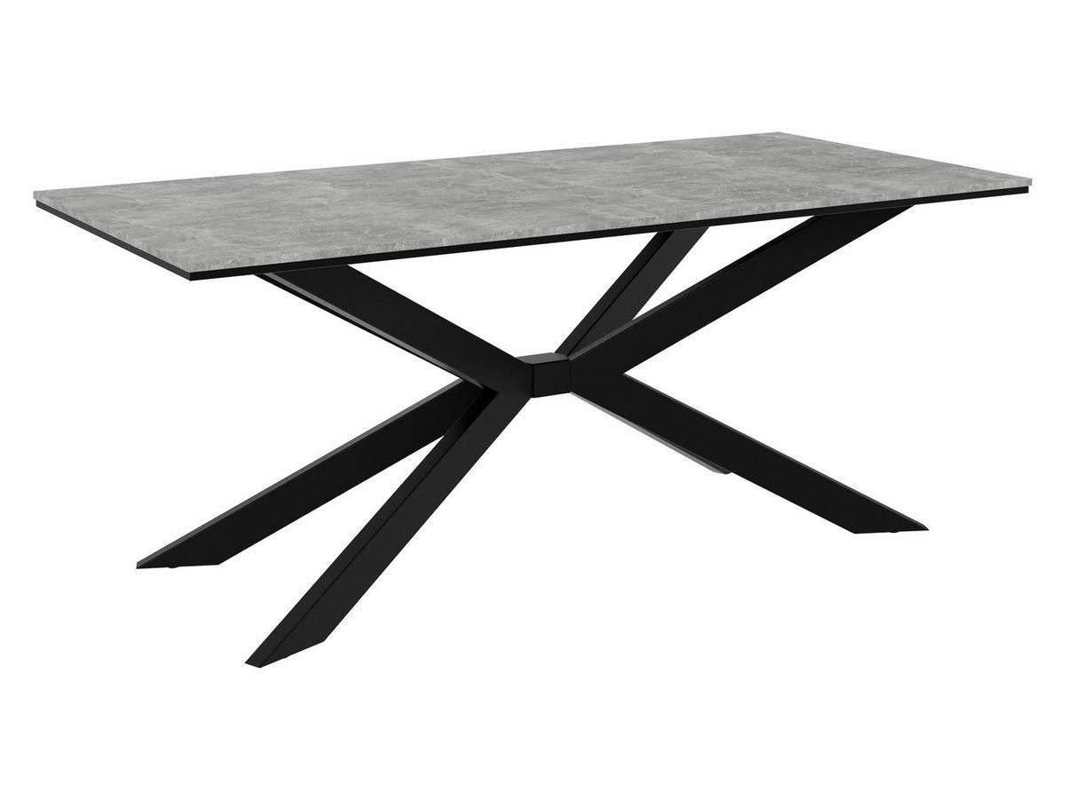 ESSTISCH Flora - Schwarz/Grau, Holzwerkstoff/Metall (90/190/74cm) - MIRJAN24