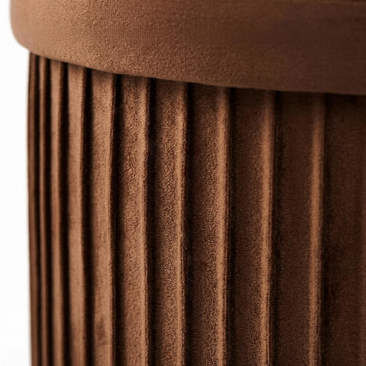 TABURET Mocha Mousse samet s úložným prostorem - hnědá, kompozitní dřevo/textil (38/38/38cm) - Relaxdays