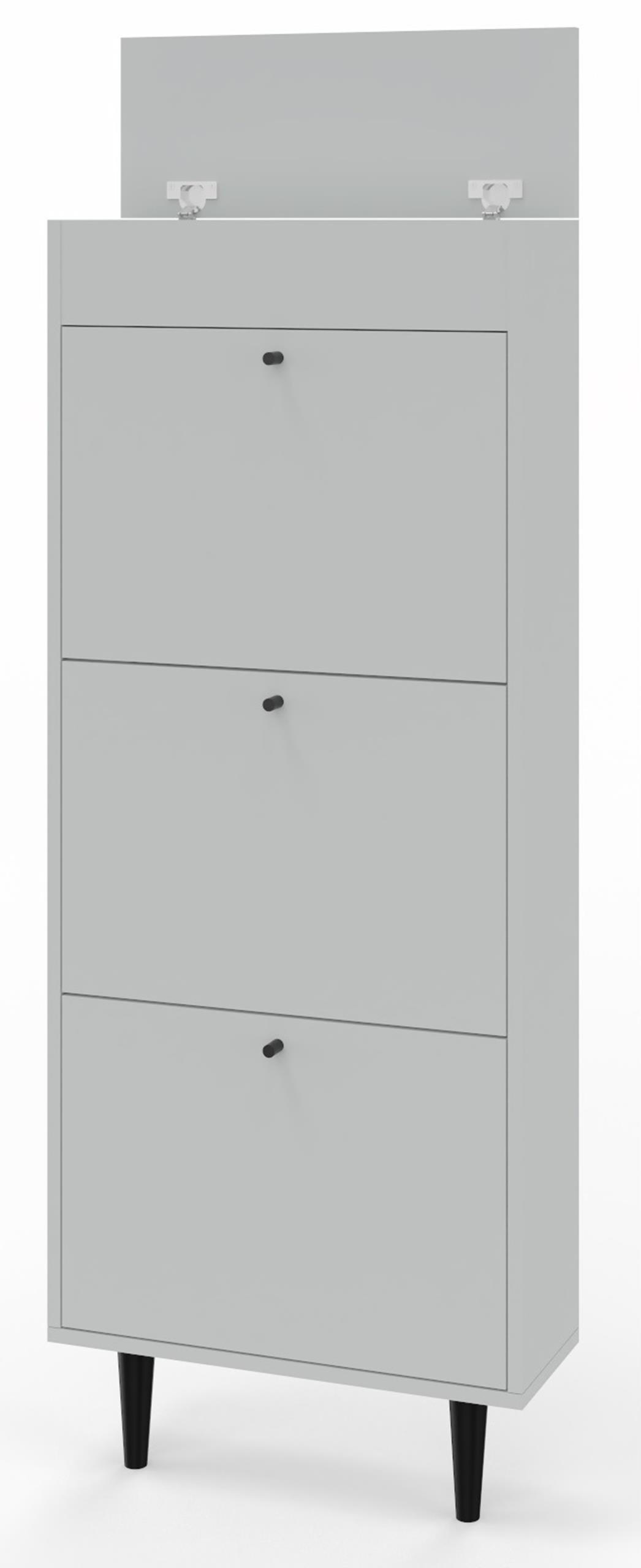 Matkam Möbel Schuhschrank Grau 55x141x21 cm