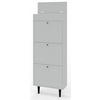 SCHUHSCHRANK Dotti 531 Grau 55/21/141 cm Wandmontage - Grau, Holzwerkstoff (55/141/21cm) - Matkam Möbel