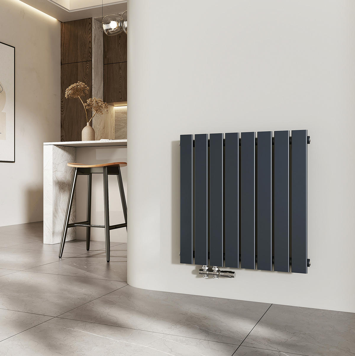 HEIZKÖRPER Flachheizkörper Anthrazit 63/62/4,9 cm - Anthrazit, Metall (62/63/4.9cm) - EMKE