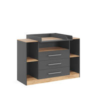 WICKELKOMMODE Olina, Anthrazit/Goldkraft Eiche, 138.3 x 93 cm - Eichefarben/Anthrazit, Holzwerkstoff (138.3/93/50cm) - Vicco