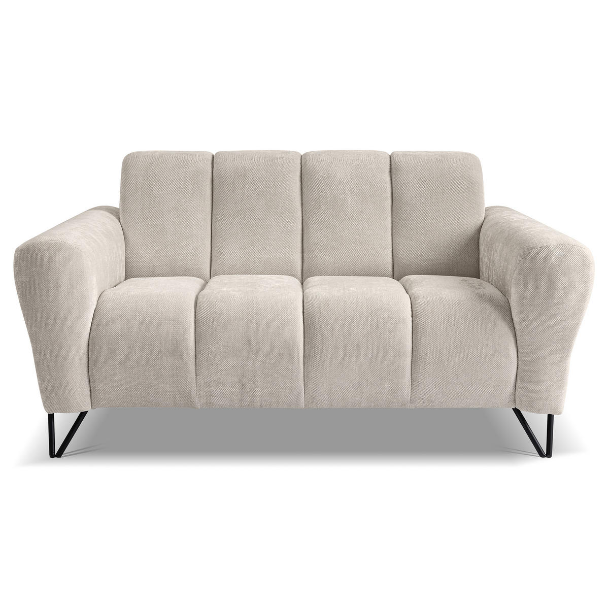 2-SITZER SOFA Volare ohne Schlaffunktion Creme - Creme/Schwarz, Textil/Metall (160/83/98cm) - Beautysofa