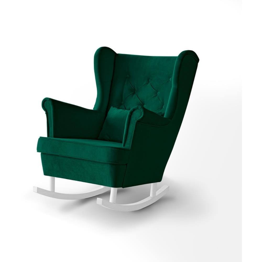 Beautysofa Schaukelstuhl Dunkelgrün 82x103x108 cm