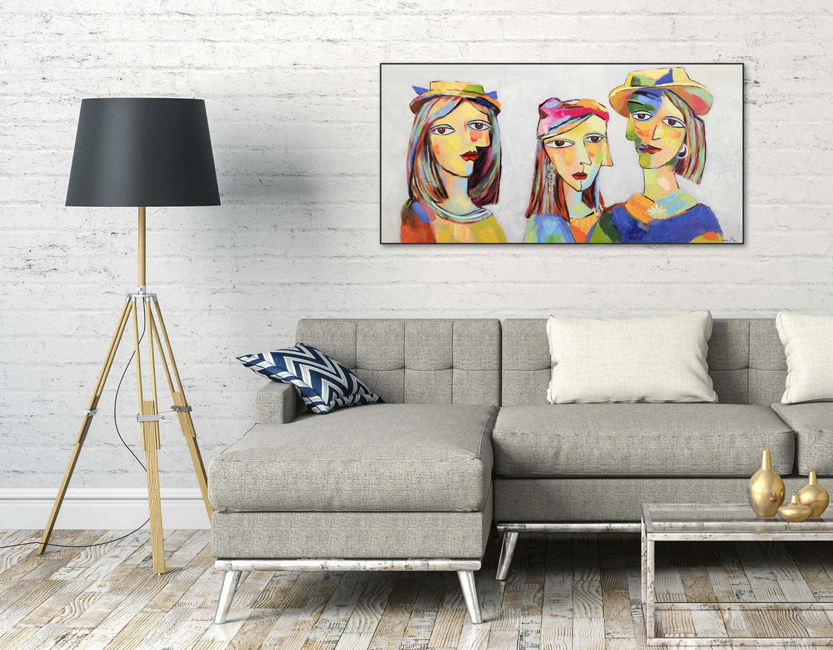 ACRYLBILD HANDGEMALT 120/60 cm - Multicolor, Holz/Textil (120/60cm) - KUNSTLOFT