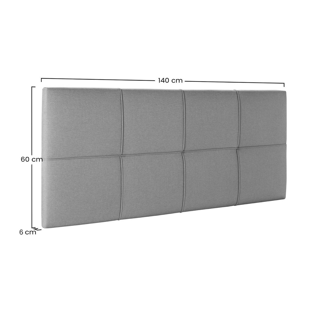 KOPFTEIL Sicilia 140x60 cm Grau - Grau, Textil (6/140/140cm) - VS Venta-stock